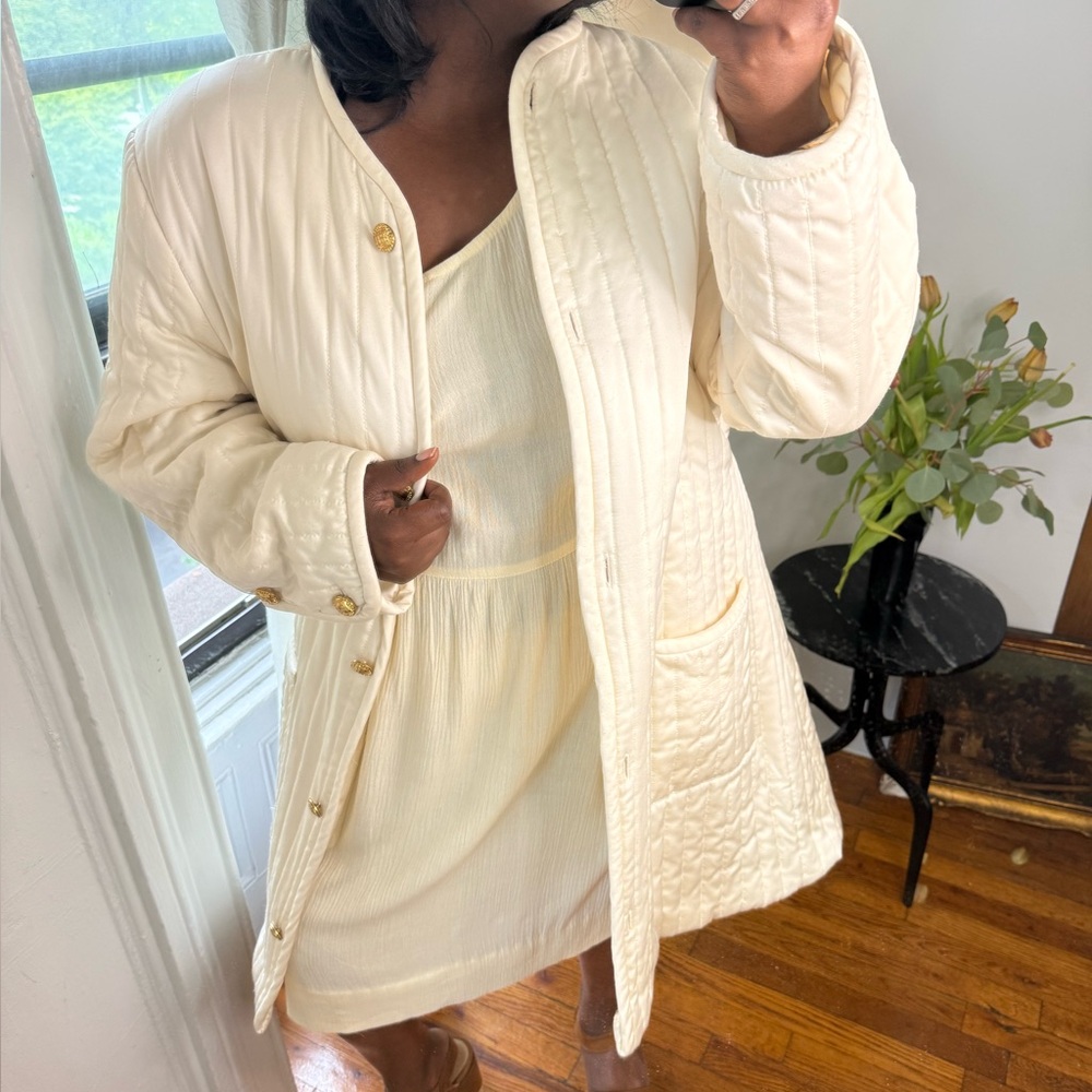 Cream cotton sleeveless dress - Picture 1 of 10